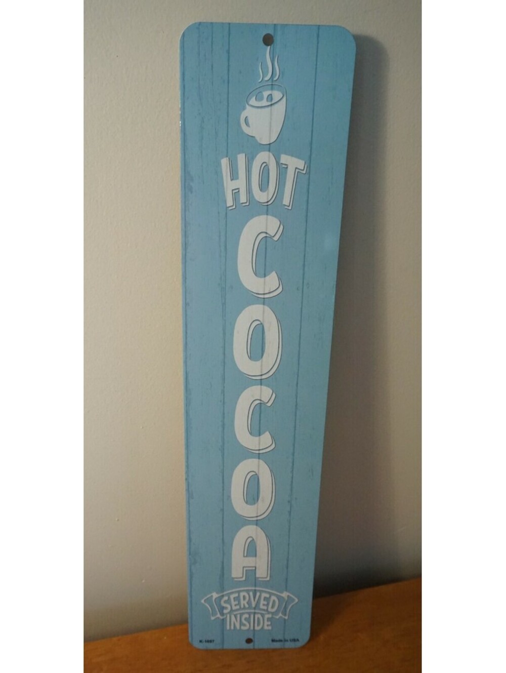 Hot Cocoa Served Inside Sign Country Primitive Cafe Kitchen Christmas Decor